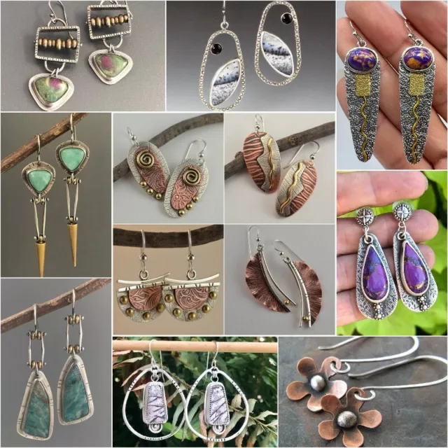 Fashion 925 Silver Ear Hook Earrings Women Wedding Dangle Drop Boho Jewelry Gift