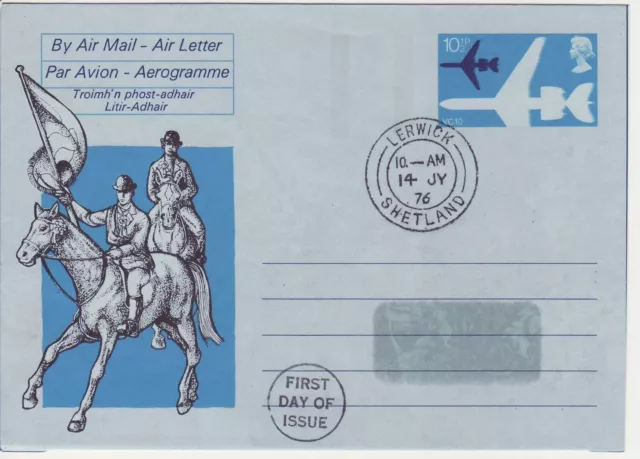 GB Briefmarken Aerogramm/Luftbuchstabe APS33 - 10 1/2p Scottish Traditions 1976 GEBRAUCHT