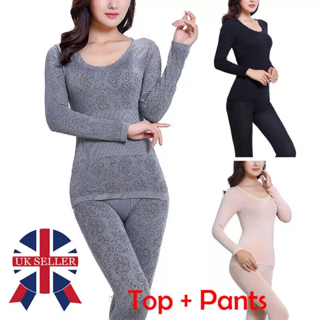 Ladies Thermal Underwear Top Long Sleeve T Shirt Vest Legging Bottom Winter Warm