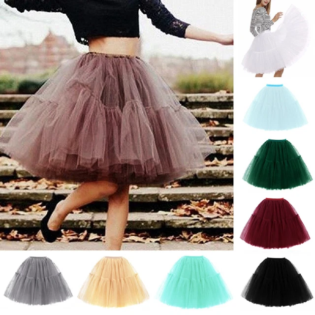 Femmes tulle jupe vintage 50S rockabilly tutu jupon de bal skirt swing patineuse