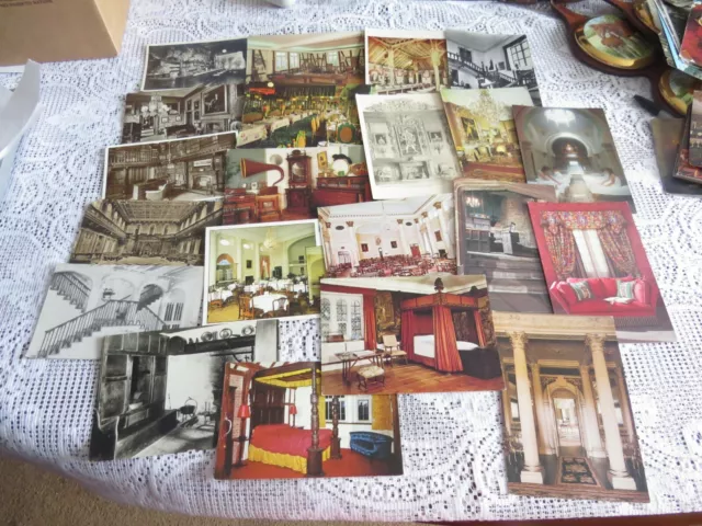 Vintage Postcard Collection 40 Interiors Mixed Size @ Age All Shown