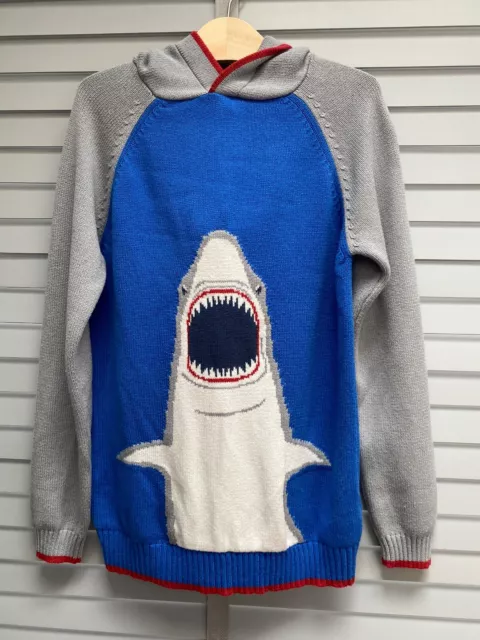 Maglione lavorato a maglia squalo FAT FACE età 11 - 12 anni con cappuccio blu ragazzo ragazza