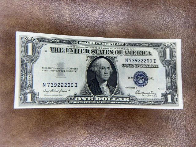 1935 E $1 One Dollar Bill Silver Certificate Blue Seal Note