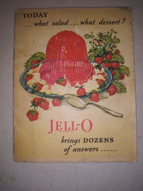 Vintage Jello Ad Today What Salad What Dessert Jell-o Brings Dozens of Answers