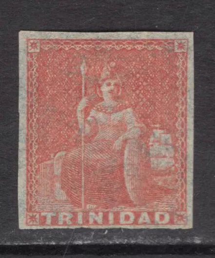 M21958 Trinidad & Tobago-Trinidad 1855 SG8 - (1d) brick-red. No gum.