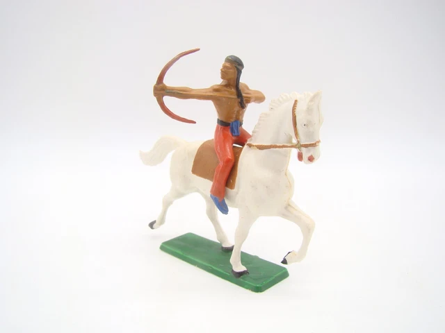 Figurine Starlux – Indien Cavalier Tireur à L'arc (rouge) Série Ordinaire 65