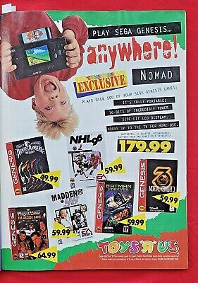 1996 TOYS R US Genesis Video Games POWER RANGERS MORTAL KOMBAT =Promo PRINT AD