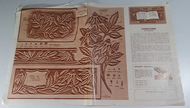 Plantillas raras de cuero artesanal de colección años 50 de coreflower plantillas VHTF raras
