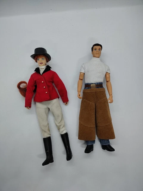 BREYER Lot 2 articulated Dolls - Horse Rider Dressage Cowboy Barn - set B