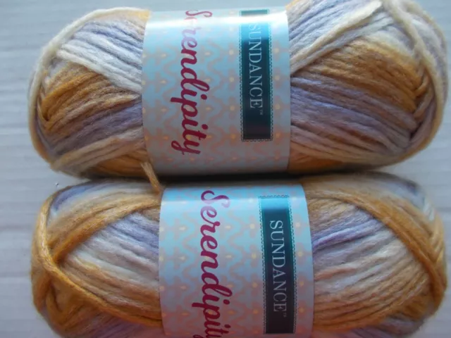 Sundance Serendipity brushed gradient yarn, Neutrals, lot of 2 (174 yds ea)