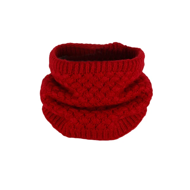 Sciarpa unisex maglia calda collo cerchio grossa sciarpa spessa cerchio (rossa)