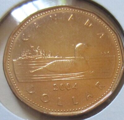 2004 Canada One Dollar Loonie. UNC. Rare Date $1 Coin Canadian Loon