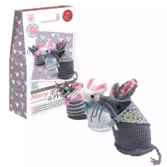 The Crafty Kit - Mary Mouse & Friends/Zwei Hasen Stricksets