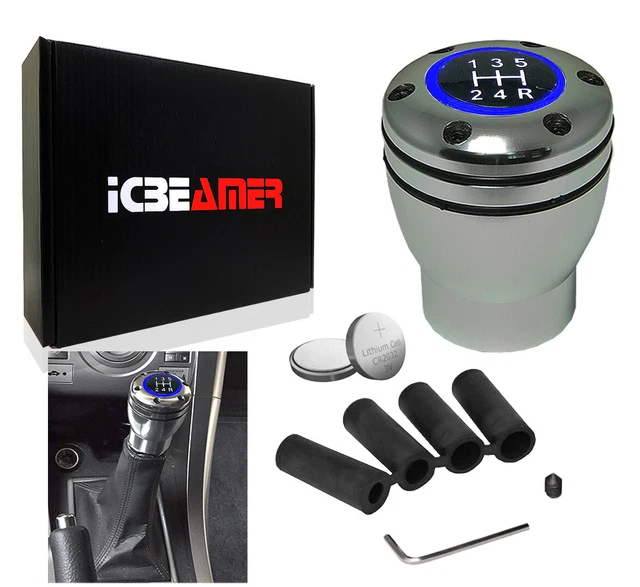 JDM Style Manual Transmision Stick shifter shift knob with LED Blue Light L180