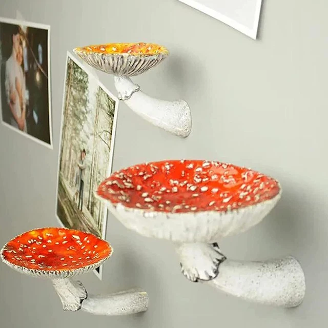 Scaffale da appendere funghi mensole galleggianti da parete resina da parete regali casa O3E4