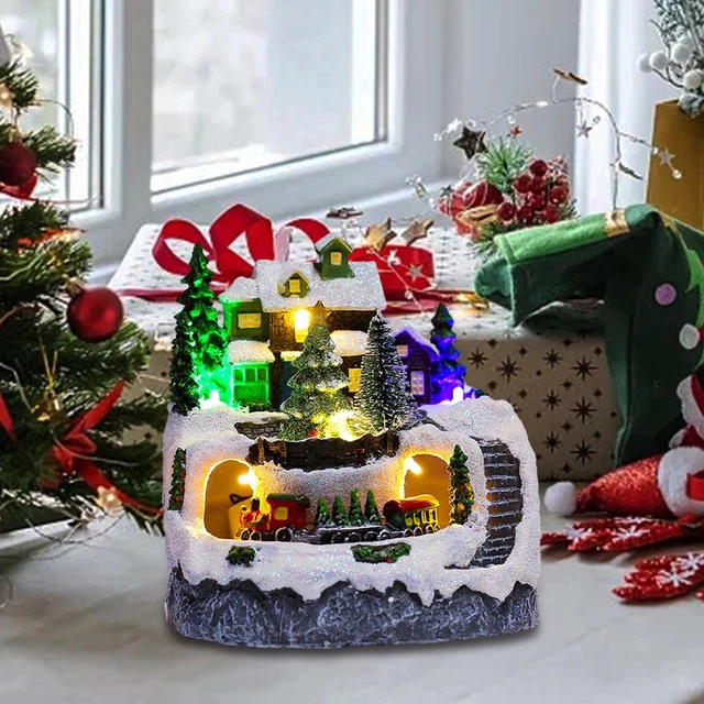 Collezione In Resina Christmas Village House Per Il Festival Del Ristorante