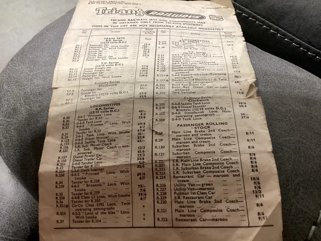 Catalogue Triang 1961 + Tarifs - Voitures à Pédales Tricycles Kart