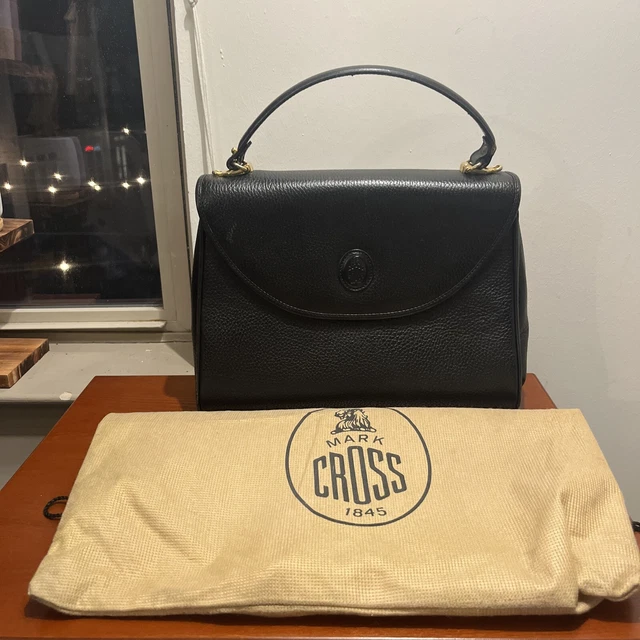 Authentic Vintage Mark Cross Signet Black Leather Purse 80s 90s COACH owned