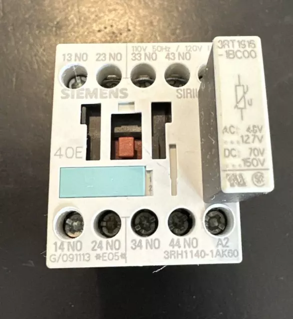 SIEMENS Auxiliary Contactor 3RH1140-1AK60 with Surge Suppressor *NEW Open Box*