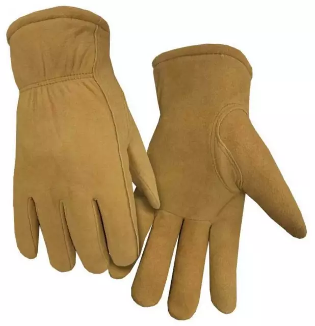 Northstar Men's Split Leather Glove HeatLok Lined Shirred Wrist Mitt Sand 56SA
