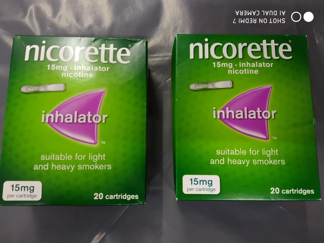 INHALADOR NICORETTE 5 CAJAS 100 CARTUCHOS 15mg NICOTINA CADUCIDAD MARZO 2025 NUEVO