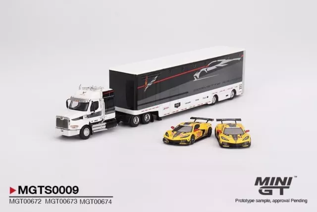 (Pre-order) Mini GT 1/64 Corvette Racing C8.R Racing Transporter Set MGTS0009