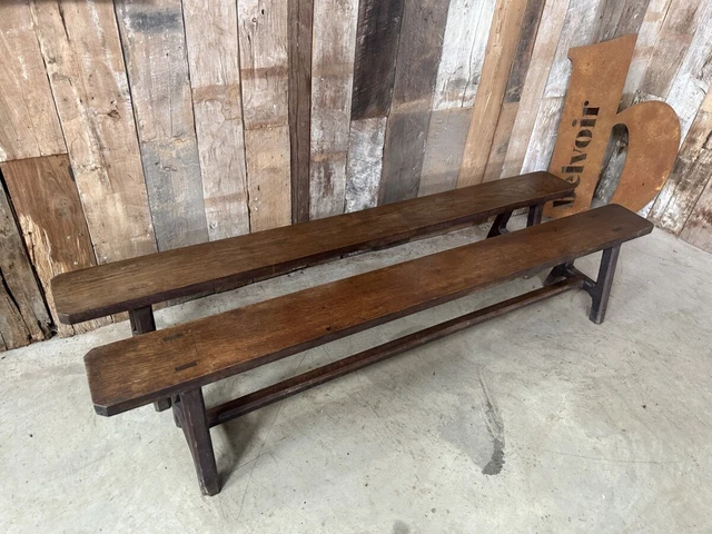 Antique Pair of French Oak Benches, c 1880. L210