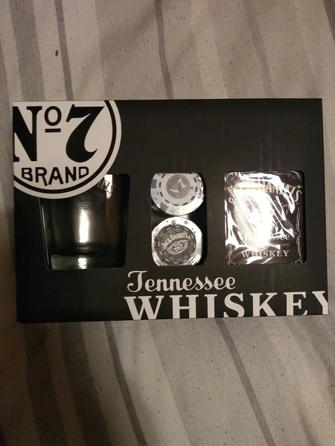 Jack Daniels Poker Set Night Glass Tumbler Whisky Cards Gambling. Brand New.
