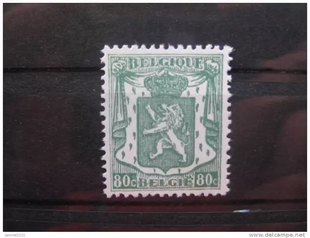 timbres belges : lion héraldique 80 c COB N° 713 A ** 1948