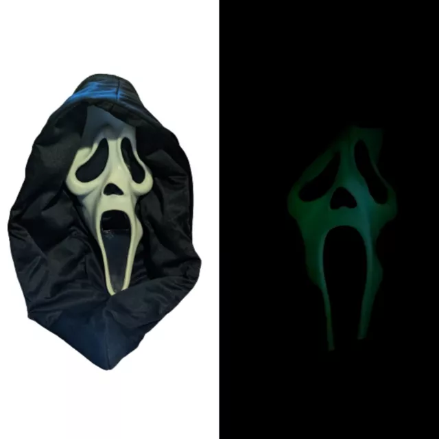 VTG Ghostface Glow In Dark Scream Mask Fun World DIV. Easter Unlimited #8919 90s
