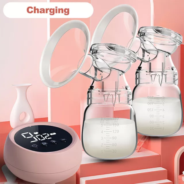 Electric Breast Pump Mute Automatic Dual Breastpump Baby Infant Feeding With USB