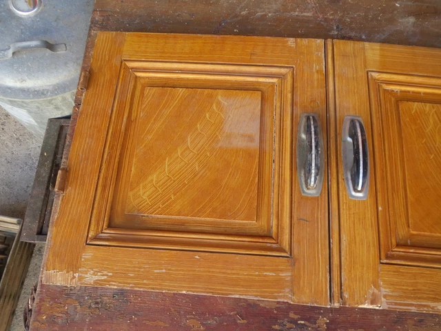 Pair Of Doors Antique Furniture Wood Porte Buffet Chest Freezer 2