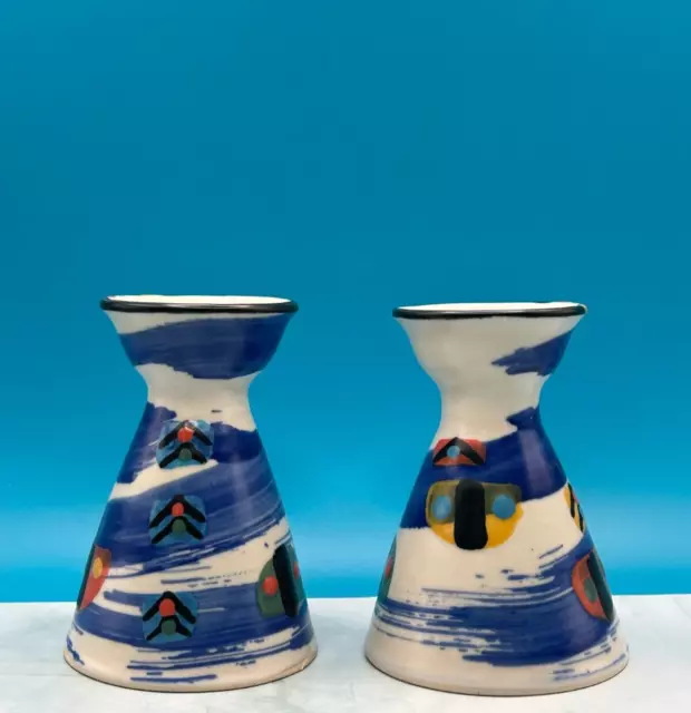 Pair of Ann McNulty Enniskillen Irish Studio Pottery Vase Signed
