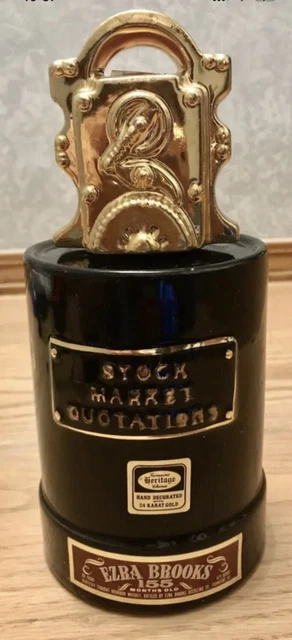 Collectible Ezra Brooks Decanter "Stock Market Quatations" Rare Empty