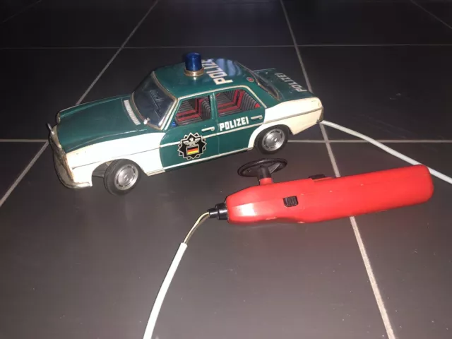 Taiyo Japan Mercedes Polizei mit Fernbedienung Blechspielzeug Auto Tin Toy Car