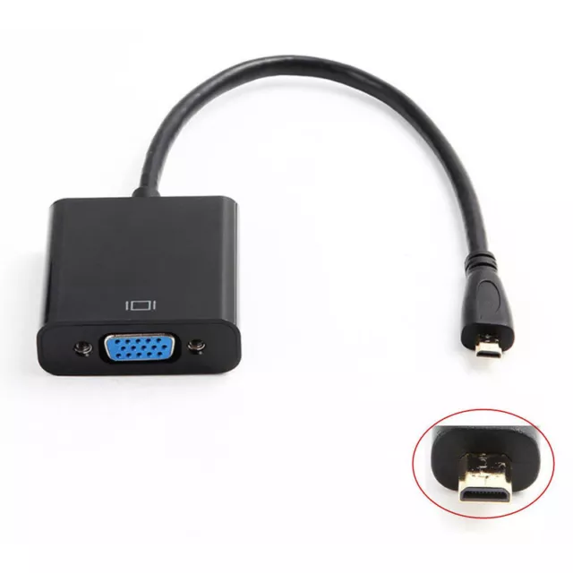 1080P Micro HDMI Male To VGA Female Video Converter Adapter Cable For PC TV HDTV