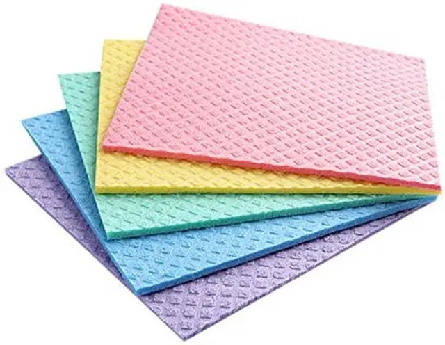 Sold_By_Cheapnwork Reusable Cleaning Cellulose Sponge Cloths Absorbent Wipes Cle