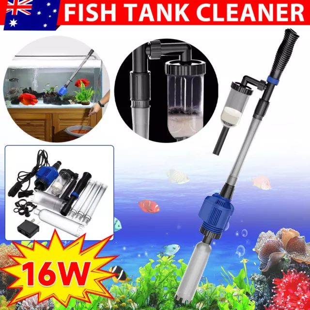 Electric Siphon Vacuum Aquarium Fish Tank Cleaner Clean Pump Water Change Gravel