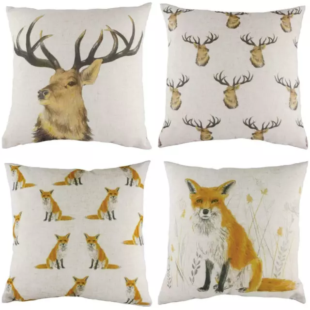 Stag  or Fox Cushion Covers By evans lichfield