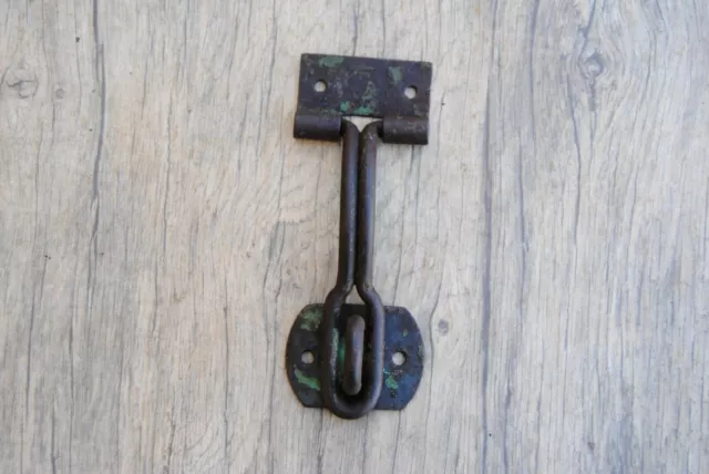 Vintage iron drawer dresser tool box chest trunk drop lifting latch lock ornate