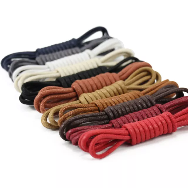 Waxed Cotton Thin Round Shoelaces 2.5mm 75cm Dress Wax Cord Laces Brogues Shoes