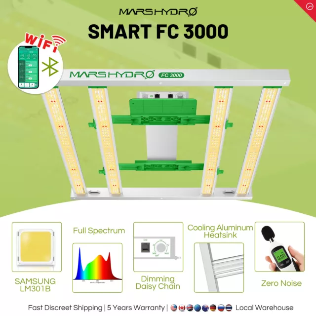 Mars Hydro Smart FC 3000 Led Grow Lights Full Spectrum Samsung LM301H EVO Lamp