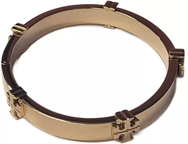 Tory Burch 145434 Tory Gold Tone Classic Logo Design Women's Bangle Bracelet 2