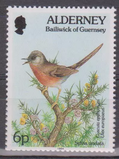 GB ALDERNEY 1994 Flora & Fauna Definitives 6p Dartford Warbler SG A65 MNH BIRDS