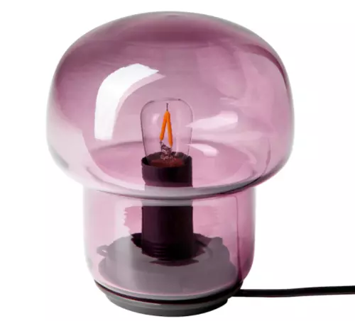 Ikea TOKABO Table lamp, glass purple