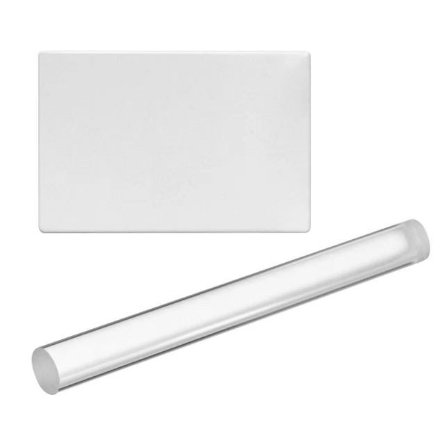 ULTNICE 2 stücke Acryl Lehm Roller Rechteck Acrylplatte Bord mit Grid Essential