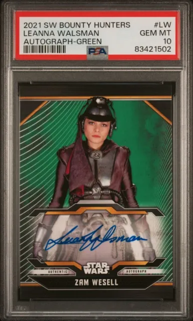 Topps Star Wars Leeanna Walsman as Zam Wesell Auto Numbered 06/75 PSA 10