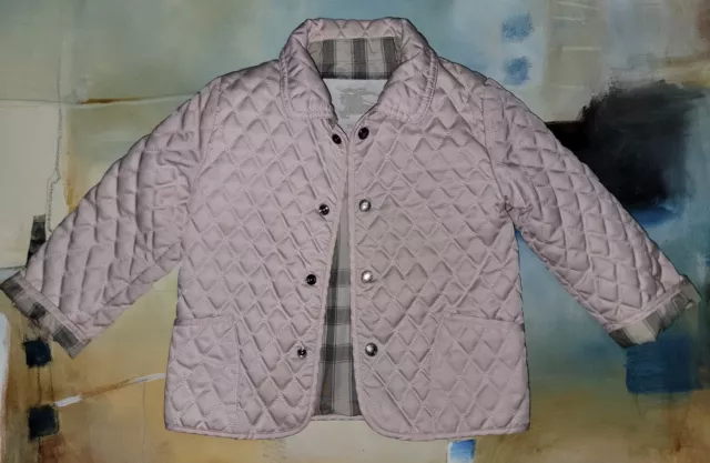 Burberry Children Girls Pink Quilted Diamond Jacket Coat Kids 18M SHIPS FAST!