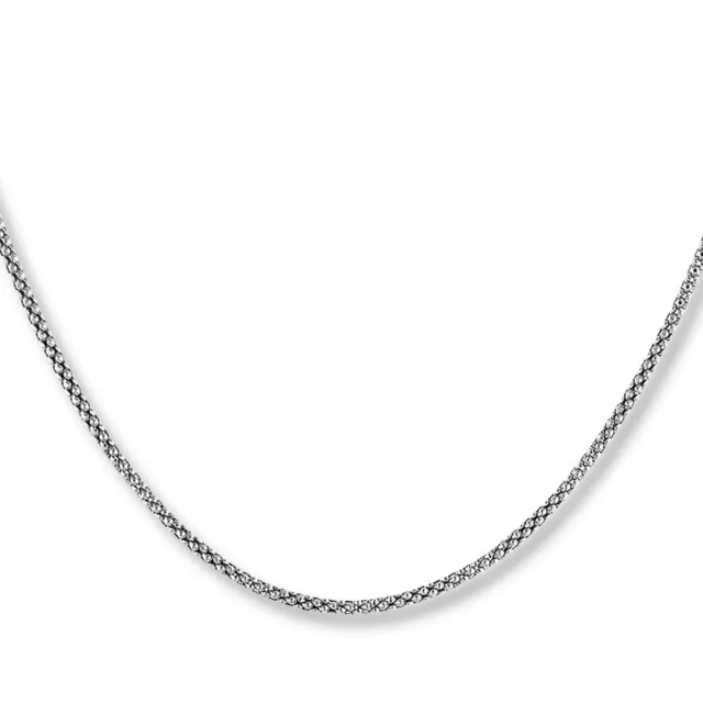 1mm sterling silver 925 Italian Coreana Popcorn chain necklace bracelet anklet