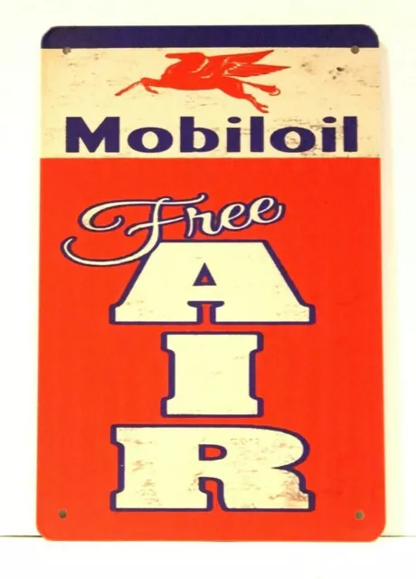 Mobil Air Motor Oil Gas Station Tin Sign Vintage Style Ad Mechanic Garage  XZ